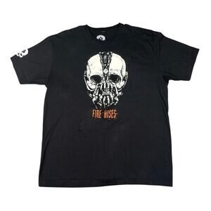 Wash With Souls Fire Rises Skull Graphic T-shirt Men's XL Black Grunge Punk Edgy